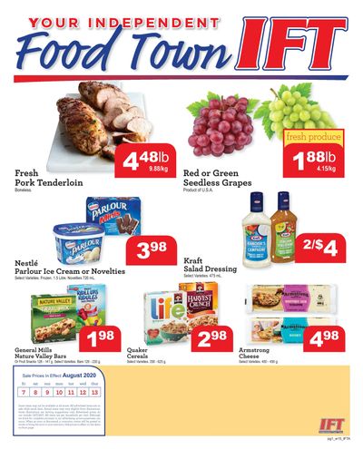 IFT Independent Food Town Flyer August 7 to 13