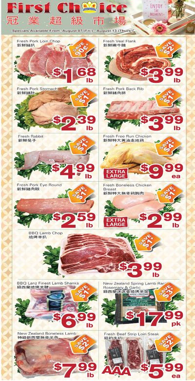 First Choice Supermarket Flyer August 7 to 13