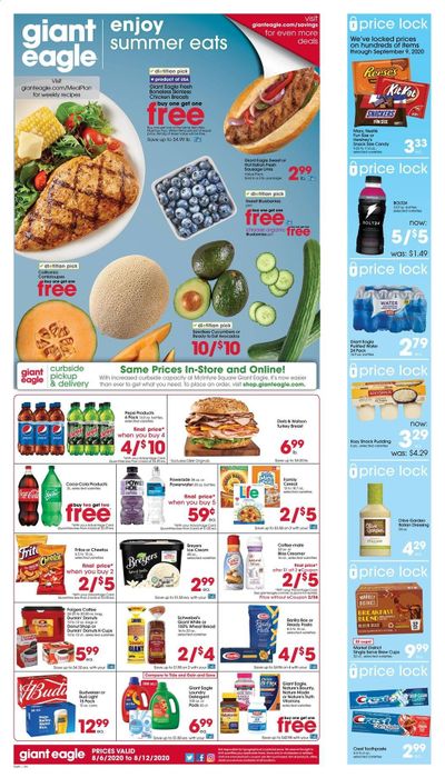 Giant Eagle (MD, OH, PA, WV) Weekly Ad August 6 to August 12