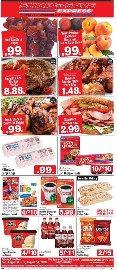 Shop ‘n Save (Pittsburgh) (MD, PA, WV) Weekly Ad August 8 to August 14