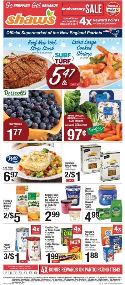 Shaw’s Weekly Ad August 7 to August 13