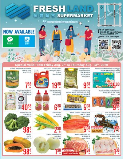 FreshLand Supermarket Flyer August 7 to 13