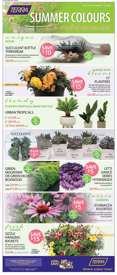 Terra Greenhouses Flyer August 7 to 13