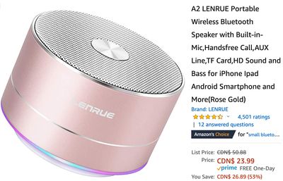 Amazon Canada Deals: Save 53% on Portable Wireless Bluetooth Speaker with Built-in-Mic + 47% on Melissa & Doug Child’s Sofa + More Offers