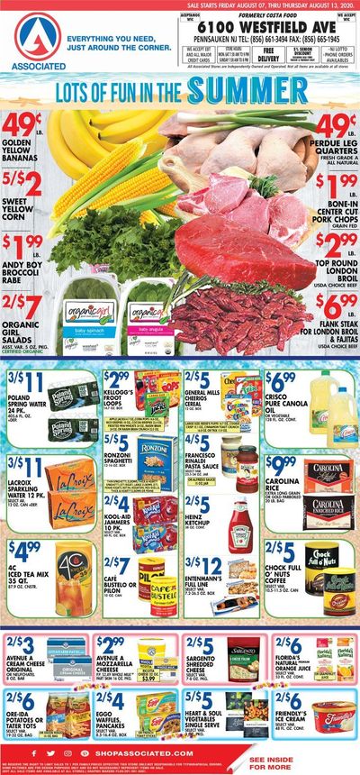 Associated Supermarkets (NJ) Weekly Ad August 7 to August 13