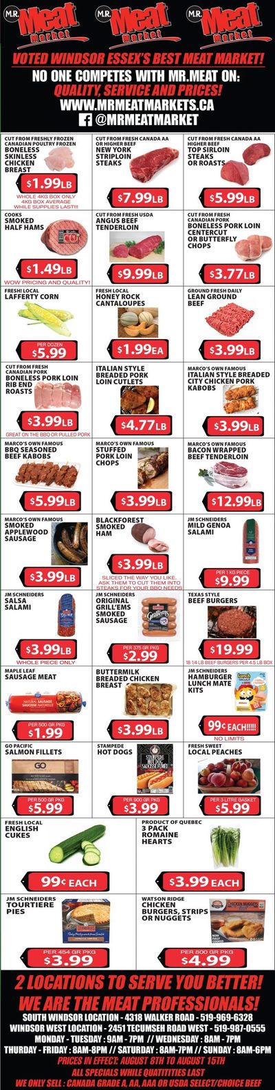 M.R. Meat Market Flyer August 8 to 15