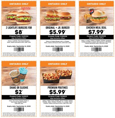 Harvey’s Canada New Mobile App Exclusive Coupons: Two Lightlife Burger for $8 + More Deals