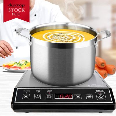 Duxtop Whole-Clad Tri-Ply Stainless Steel Stockpot with Lid, 8 Quart, Kitchen Induction Cookware On Sale for $ 67.99 at Amazon Canada