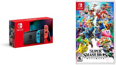 Super Smash Nintendo Switch Neon Family Fun Bundle On Sale for $479.00 (Save $129.98) at Amazon Canada Super Smash Nintendo Switch Neon Family Fun Bundle On Sale for $479.00 (Save $129.98) at Amazon Canada