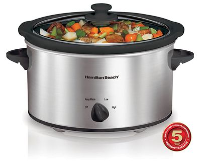 Hamilton Beach 4 Quart Oval Slow Cooker 33140VCR On Sale for $19.98 (Save $10.00) at Walmart Canada