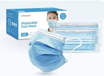 Pisen non-woven fabrics non-medical mask 50pcs/box (ADULT) On Sale for $14.29 (Save $5.70) at Amazon Canada