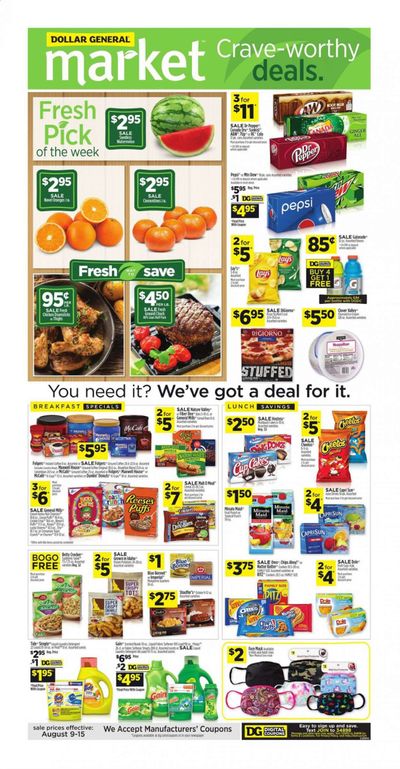 Dollar General (AL, IN, OH) Weekly Ad August 9 to August 15