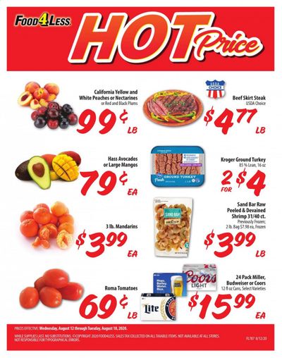 Food 4 Less (IN) Weekly Ad August 12 to August 18