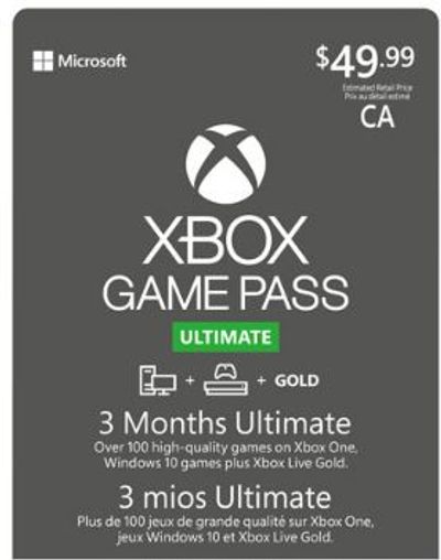 Xbox One 3-Month Game Pass Ultimate - Digital Download For $24.99 At Best Buy Canada