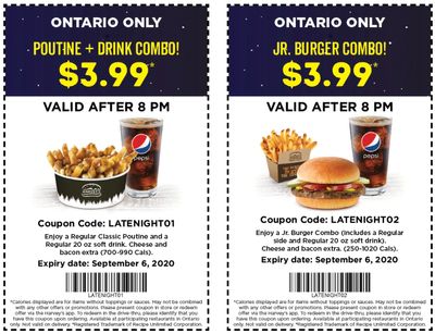 Harvey's Canada Night Coupons: Valid in Canada After 8:00 pm Until September 6