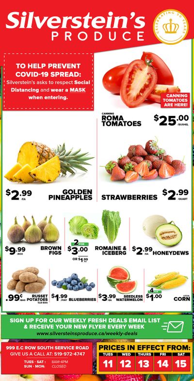 Silverstein's Produce Flyer August 11 to 15