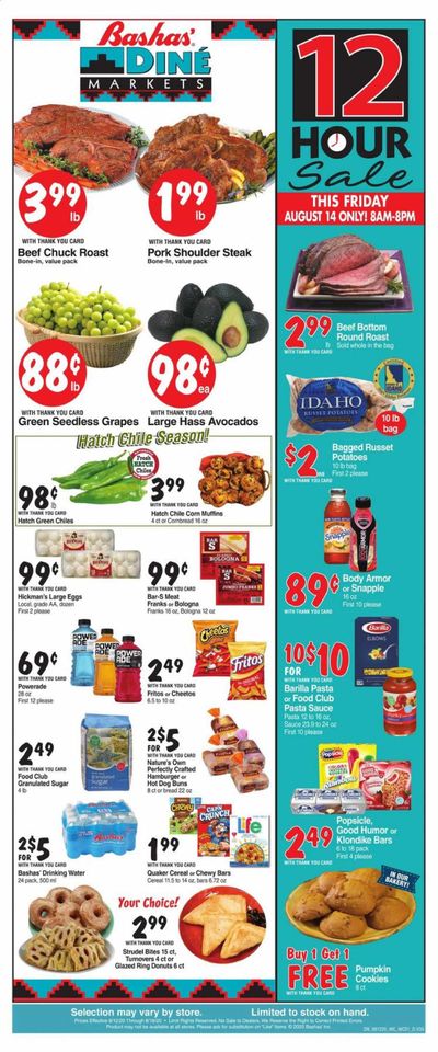 Bashas (AZ, NM) Weekly Ad August 12 to August 18