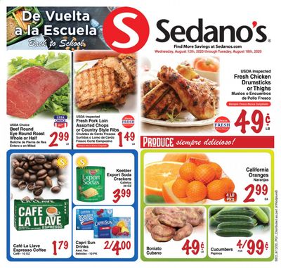 Sedano's Weekly Ad August 12 to August 18
