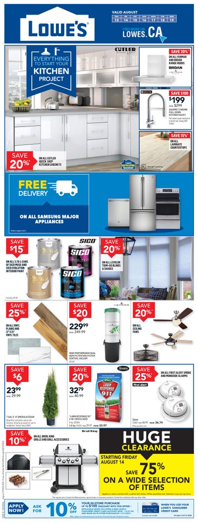 Lowe's Flyer August 13 to 19