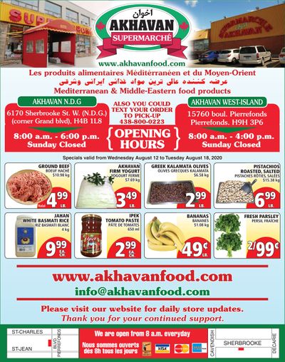 Akhavan Supermarche Flyer August 12 to 18