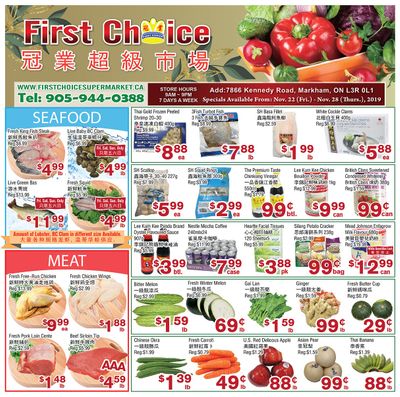 First Choice Supermarket Flyer November 22 to 28