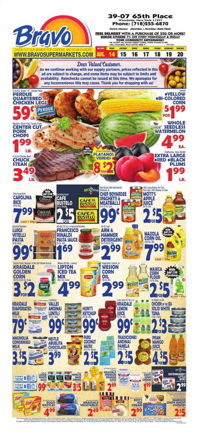 Bravo Supermarkets Weekly Ad August 14 to August 20