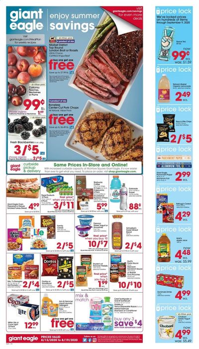 Giant Eagle (MD, OH, PA, WV) Weekly Ad August 13 to August 19