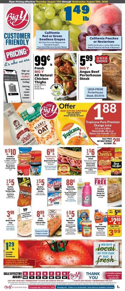 Big Y (MA) Weekly Ad August 13 to August 19