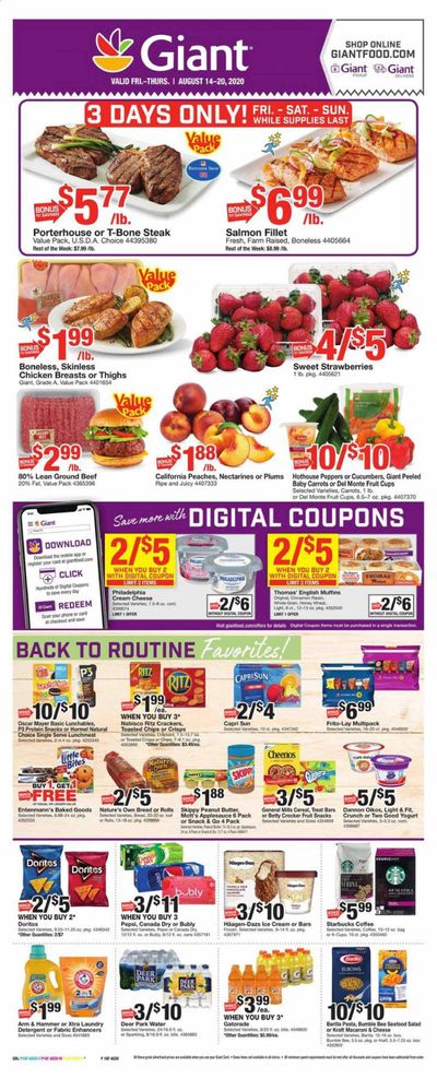 Giant Food Weekly Ad August 14 to August 20