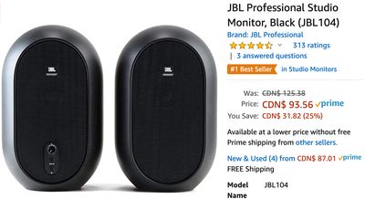 Amazon Canada Deals: Save 25% JBL Professional Studio Monitor + More Offers