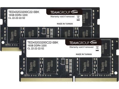 Team Elite 32GB (2 x 16GB) 260-Pin DDR4 SO-DIMM DDR4 3200 (PC4 25600) Laptop Memory Model TED432G3200C22DC-S01 On Sale for $129.99 at Newegg Canada