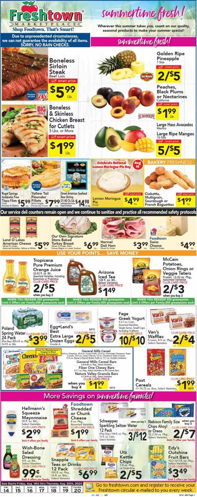 Foodtown Weekly Ad August 14 to August 20