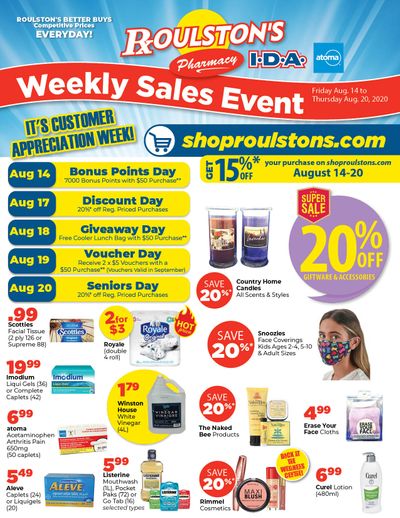 Roulston's Pharmacy Flyer August 14 to 20