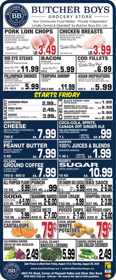 Butcher Boys Grocery Store Flyer August 14 to 20