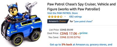 Amazon Canada Deals: Save 57% off Paw Patrol Chase’s Spy Cruiser, Vehicle & Figure + 50% on Echo Dot (3rd gen) – Smart Speaker + More Offers