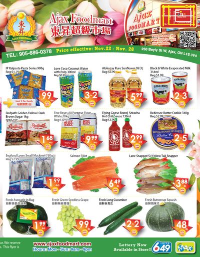 Ajax Foodmart Flyer November 22 to 28