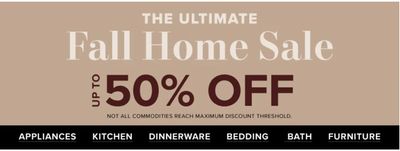 Hudson’s Bay Canada The Ultimate Fall Home Sale: Save up to 50% off Home Essentials + Extra $25 off $175 Using Promo Code