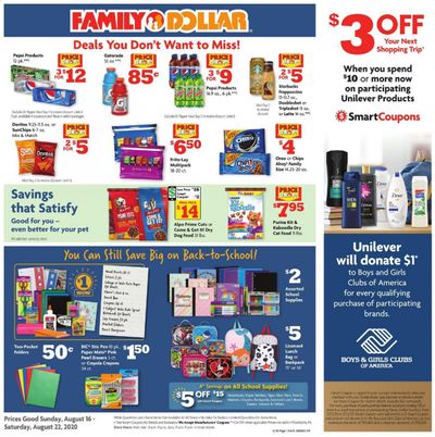 Family Dollar Weekly Ad August 16 to August 22