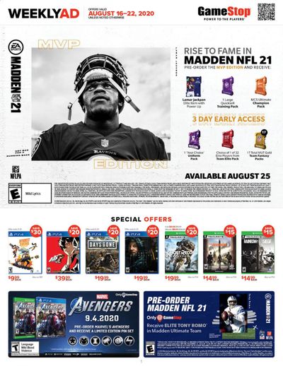 GameStop Weekly Ad August 16 to August 22