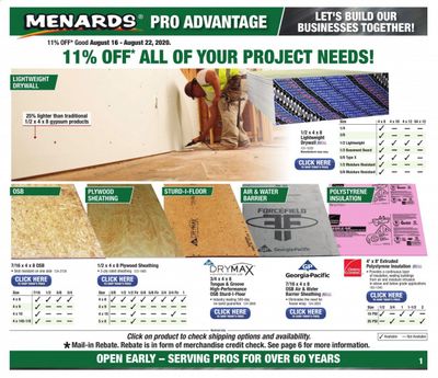 Menards Weekly Ad August 16 to August 22