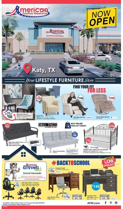 American Furniture Warehouse (TX) Weekly Ad August 16 to August 22