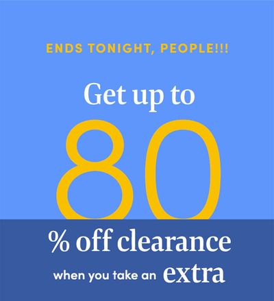 Up to 80% OFF CLEARANCE with code OMG until tonight only!