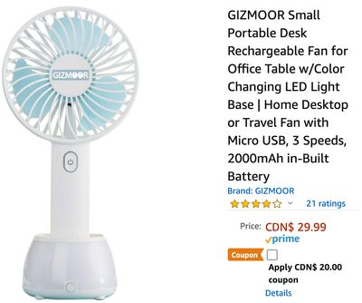 Amazon Canada Deals: Save 67% on Small Portable Desk Rechargeable Fan + 57% on Echo Dot (3rd Gen) bundle with LIFX Wi-Fi Smart Bulb + More Offers