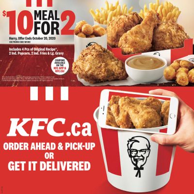 KFC Canada Mailer Coupons (Alberta, Lethbridge), until October 20, 2020