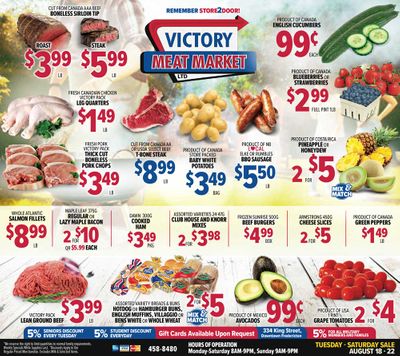 Victory Meat Market Flyer August 18 to 22