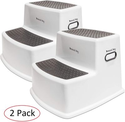 2 Step Stool for Kids (2 Pack), Slip Resistant Soft Grip for Safety, Toddler Two Step Stool for Kitchen, Bathroom On Sale for $29.99 (Save $14.00) at Amazon Canada