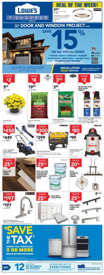 Lowe's Flyer August 20 to 26