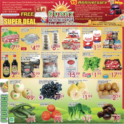 Sunny Supermarket (Leslie) Flyer November 22 to 28