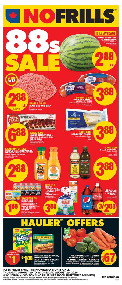 No Frills (GTA) Flyer August 20 to 26