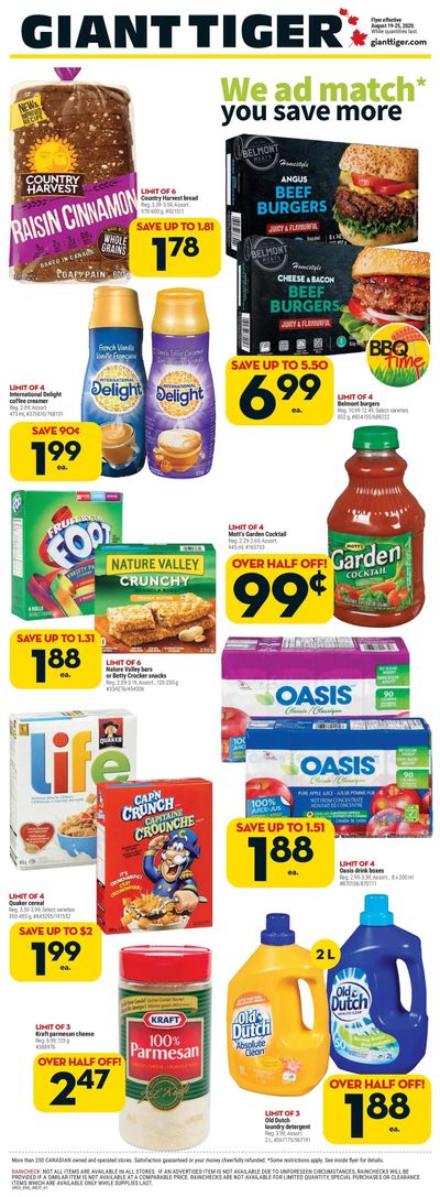 Giant Tiger (West) Flyer August 19 to 25